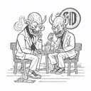 god &the devil  discussing  my life tattoo design idea
