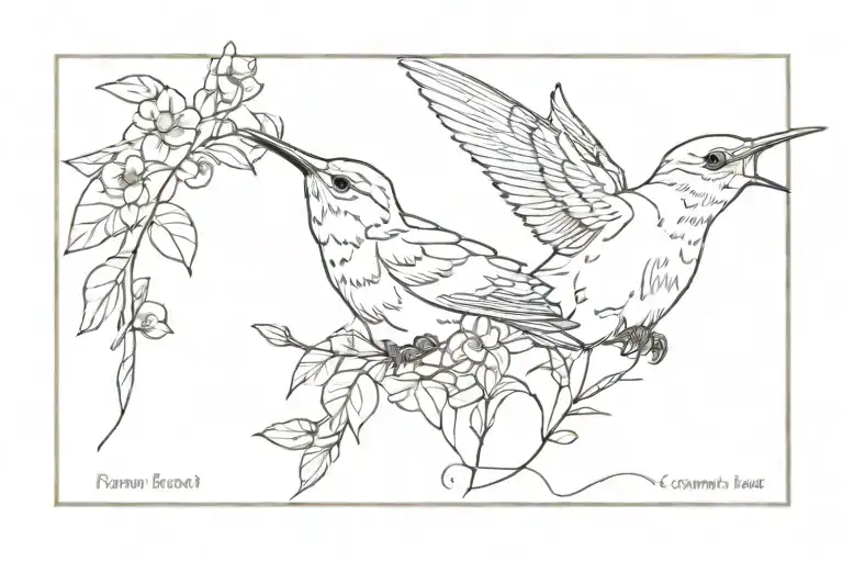 hummingbird, bear cub, kitten   tattoo design idea
