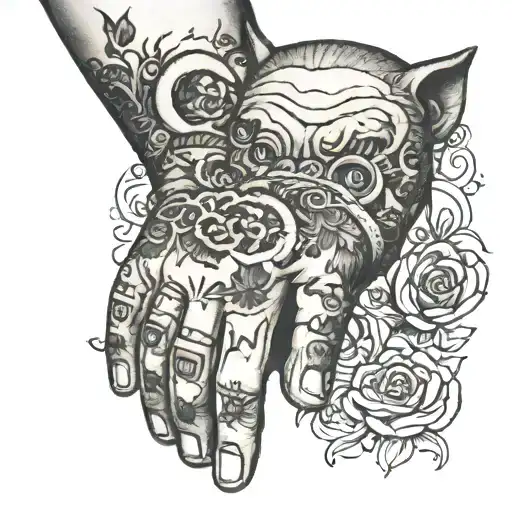 toddler holding daddy's hand tattoo design idea