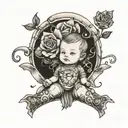 toddler hold daddy's hand tattoo design idea