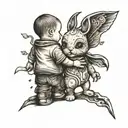 toddler hold daddy's hand tattoo design idea