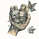 toddler hold daddy's hand tattoo design idea