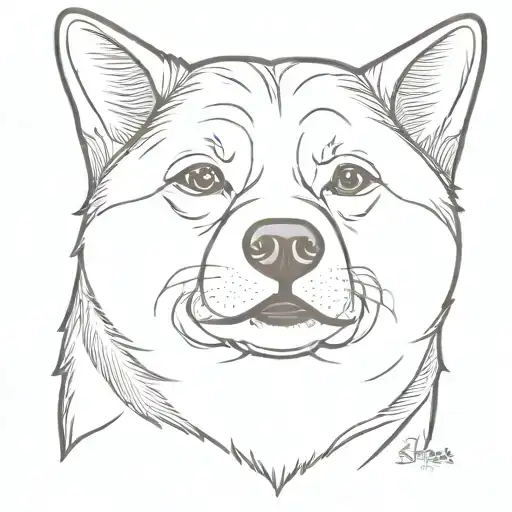 shiba inu japan head tattoo design idea