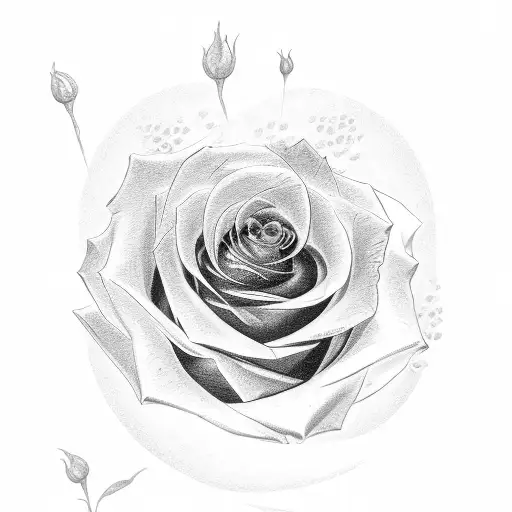 rose + dollars tattoo design idea