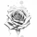 rose + dollars tattoo design idea
