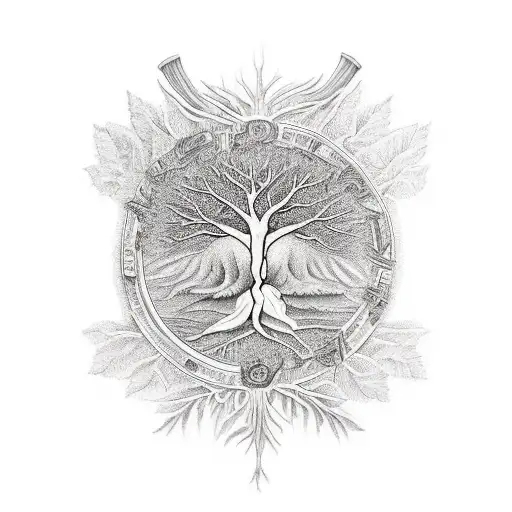 Joe Rogan, Roots Manuva, Tree of Life  tattoo design idea