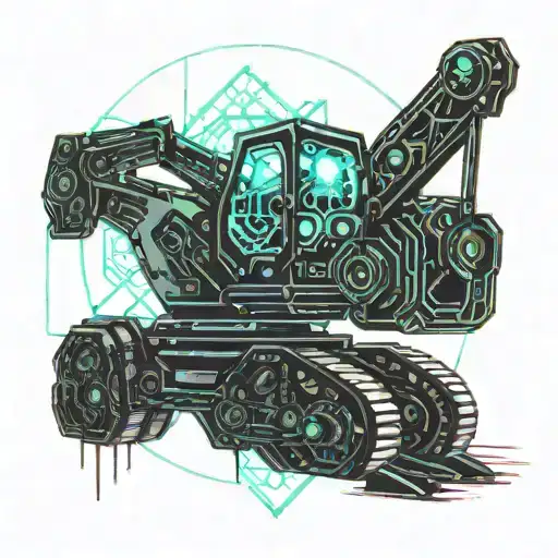 excavator tattoo design idea