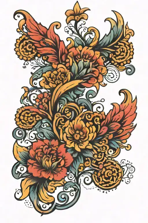 Russian folk art tattoo design idea