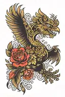 Russian folk art tattoo design idea