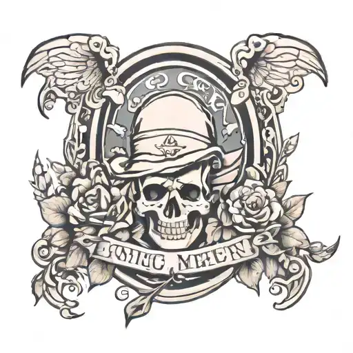 headstone in loving memory tattoo design idea