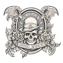 headstone in loving memory tattoo design idea