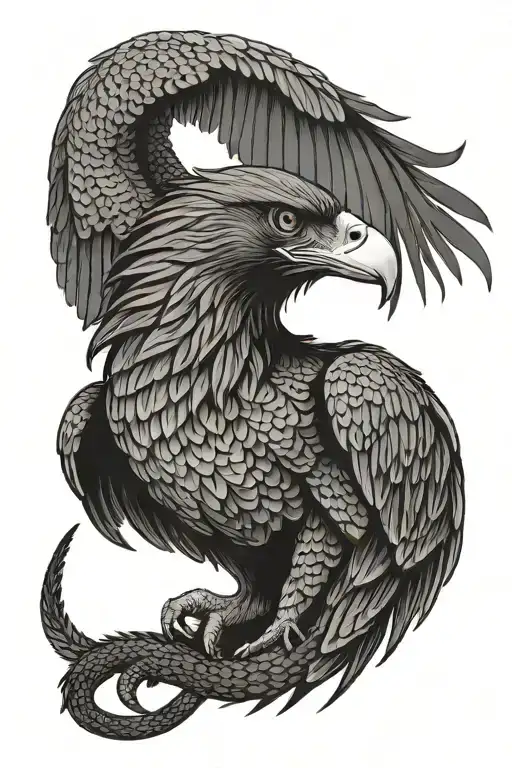 wedge tailed eagle with a red belly black snake in its mouth  tattoo design idea