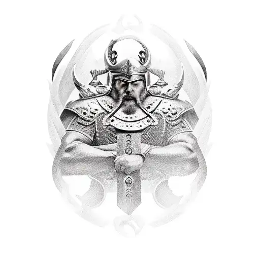 , warrior, masculin, christan, viking tattoo design idea