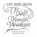 Life Before Death Strength Before Weakness Journey Before Destination" In Three Lines Of Text Tattoo Idea tattoo design idea