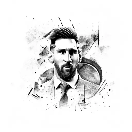 messi 500. goal tattoo design idea