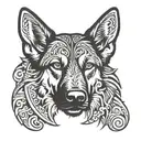 german shepherd dog tattoo design idea