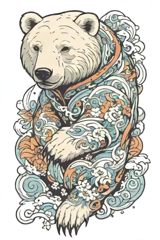 polar bear tattoo design idea