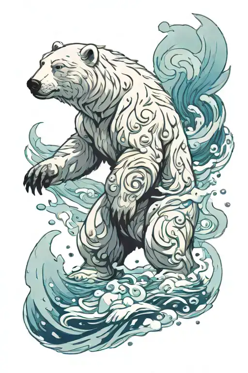 polar bear tattoo design idea