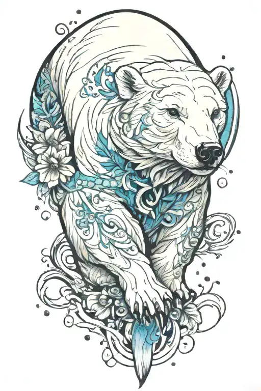 polar bear tattoo design idea