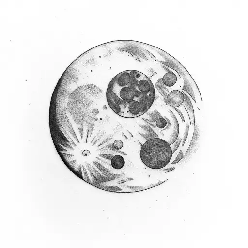lunar phases tattoo design idea