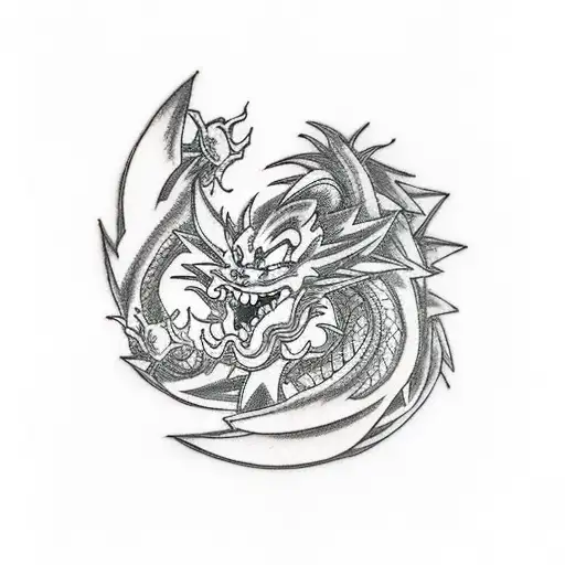 dragon ball, Unmei no Hi (Tamashii vs Tamashii), be strong tattoo design idea