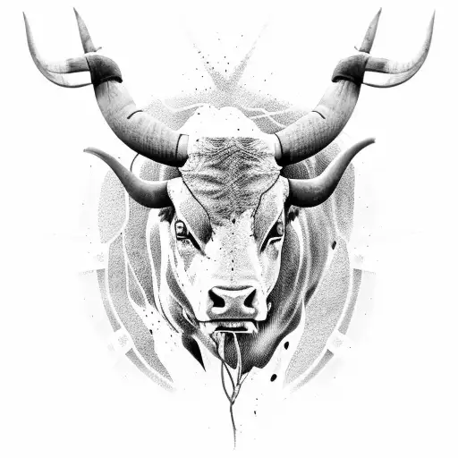 matador fighting bull tattoo design idea