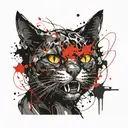 cat from hell hound tattoo design idea