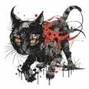 cat from hell hound tattoo design idea
