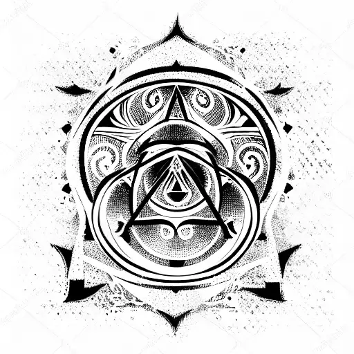 Symbol of Alchemy and Sacred Geometry. Linear Character Illustration for  Lines Tattoo on the White Isolated Background Stock Vector - Illustration  of earth, moon: 89177779