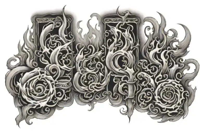 3 torch tattoo smoke background tattoo design idea