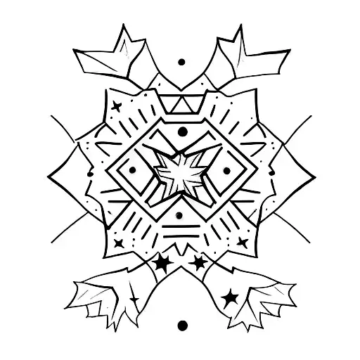 number 7 with stars tattoo design idea