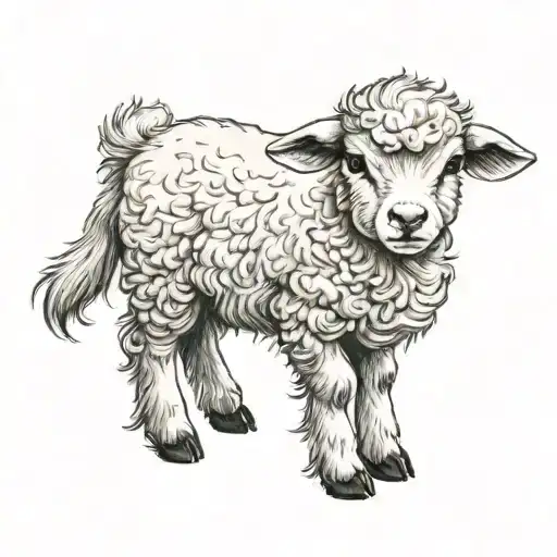 Little lamb wearing wolfskin tattoo design idea