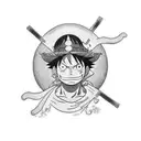 Luffy one piece tattoo design idea