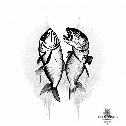 two trout fish tattoo design idea