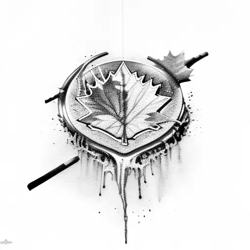 canadian molten steel oil tattoo design idea