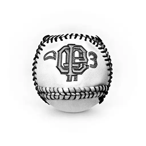 A baseball with the number 13 and buckeye leaves as the stitching tattoo design idea