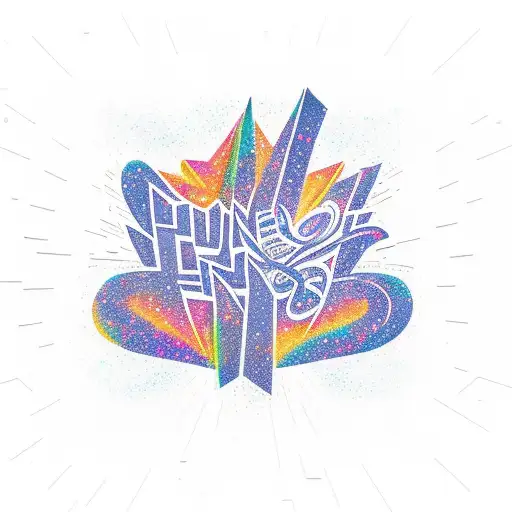 A cosmic graffiti wall with hip-hop lyrics tattoo design idea