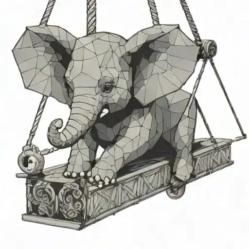 Dumbo on a swing tattoo design idea