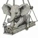 Dumbo on a swing tattoo design idea