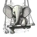 Dumbo on a swing tattoo design idea