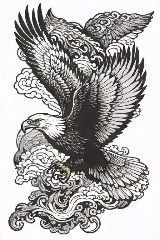 an eagle soaring tattoo design idea