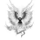 Black Phoenix Angry tattoo design idea