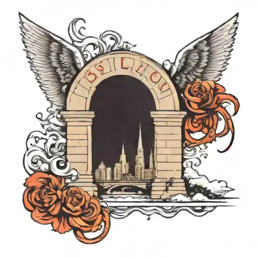 St. Louis arch with wings made tattoo design idea