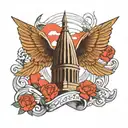  St. Louis arch with wings made tattoo design idea