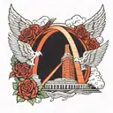  St. Louis arch with wings made tattoo design idea