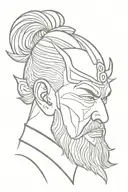 Samurai head tattoo design idea