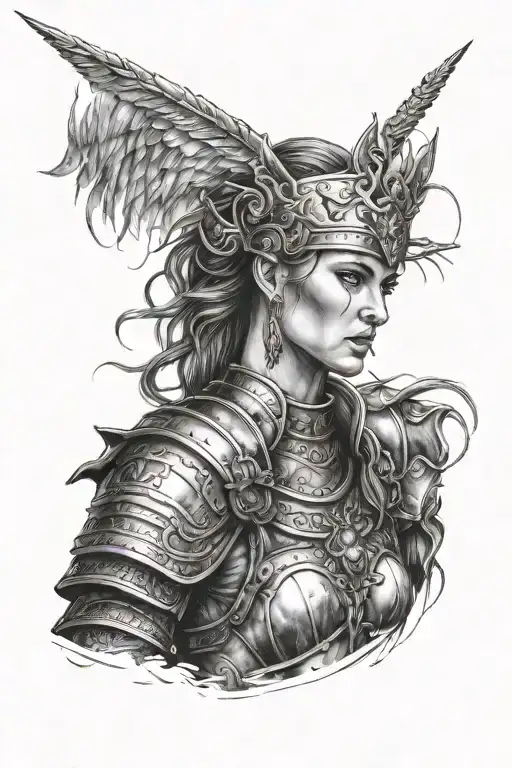 warrior lithuainian  princess  tattoo design idea