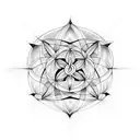 Sacred geometry intertwined with religious quotes tattoo design idea