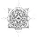 Sacred geometry intertwined with religious quotes tattoo design idea
