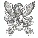 lion and eagle soaring tattoo design idea